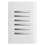 Conjunto Interruptor Sextuplo(3 Simples + 3 Paralelos) 4x2 - Novara Branco Brilhante Cromado